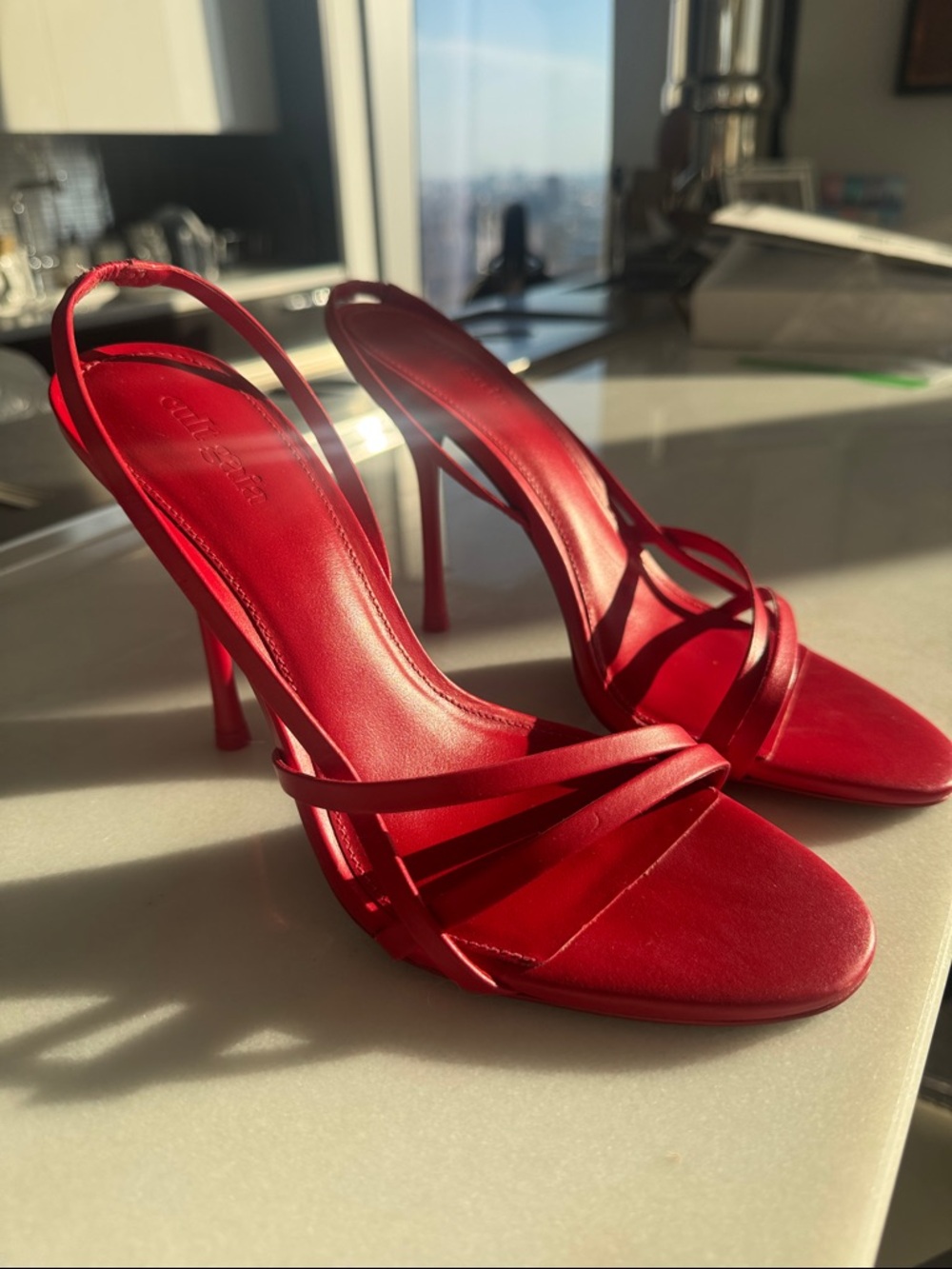 BRAND NEW NEVER WORN Cult Gaia Aydi Sandal in Red (Ghermez)
